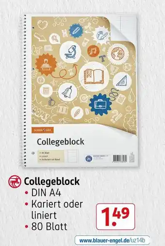 Rossmann Schreibwelt collegeblock Angebot