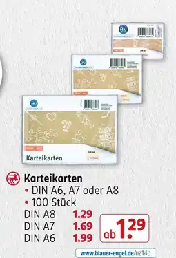 Rossmann Karteikarten din a8 Angebot