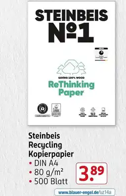 Rossmann Steinbeis recycling kopierpapier Angebot