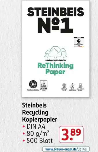 Rossmann Steinbeis recycling kopierpapier Angebot