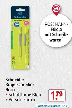 Rossmann Schneider kugelschreiber reco Angebot