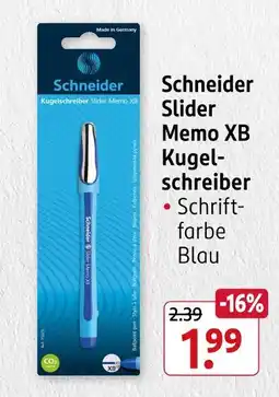 Rossmann Schneider slider memo xb kugelschreiber Angebot