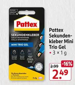 Rossmann Pattex sekundenkleber mini trio gel Angebot