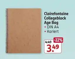 Rossmann Clairefontaine collegeblock age bag Angebot