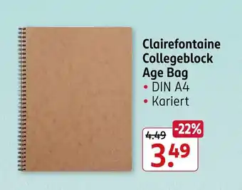 Rossmann Clairefontaine collegeblock age bag Angebot