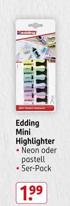 Rossmann Edding mini highlighter Angebot