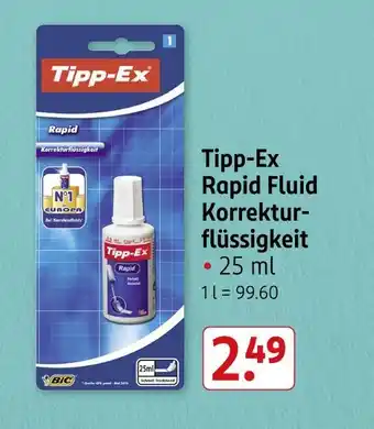 Rossmann Tipp-ex rapid fluid korrekturflüssigkeit Angebot