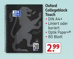 Rossmann Oxford collegeblock touch Angebot