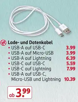 Rossmann Lade- und datenkabel usb-a auf usb-c Angebot