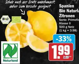 AEZ Spanien Bio Naturland Zitronen Angebot