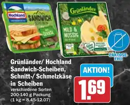 AEZ Grünländer/ Hochland Sandwich-Scheiben, Schnitt-/Schmelzkäse in Scheiben Angebot