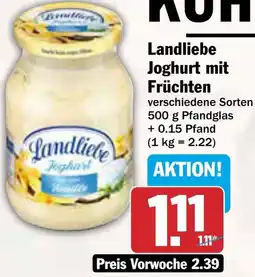 AEZ Landliebe Joghurt mit Früchten Angebot