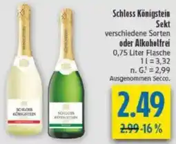 diska Schloss Königstein Sekt oder Alkoholfrei Angebot