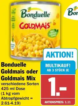 AEZ Bonduelle Goldmais oder Goldmais Mix Angebot