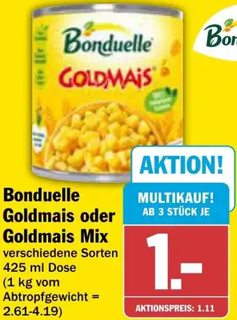 AEZ Bonduelle Goldmais oder Goldmais Mix Angebot