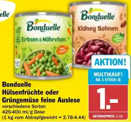 AEZ Bonduelle Hülsenfrüchte oder Grüngemüse feine Auslese Angebot
