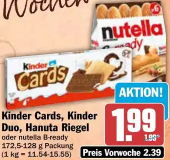 AEZ Kinder Cards, Kinder Duo, Hanuta Riegel Angebot