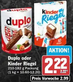 AEZ Duplo oder Kinder Riegel Angebot