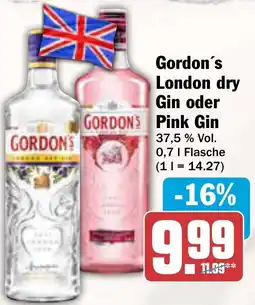 AEZ Gordon's London dry Gin oder Pink Gin Angebot