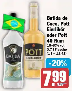 AEZ Batida de Coco, Pott Eierlikör oder Pott 40 Rum Angebot