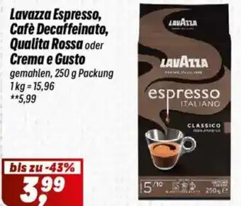 Simmel Lavazza Espresso, Cafè Decaffeinato, Qualita Rossa oder Crema e Gusto Angebot