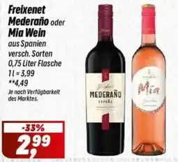 Simmel Freixenet Mederaño oder Mia Wein Angebot