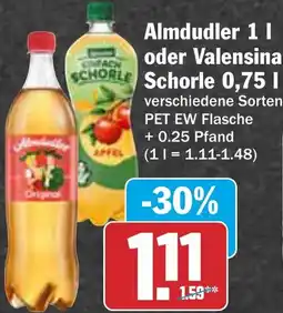AEZ Almdudler oder Valensina Schorle Angebot