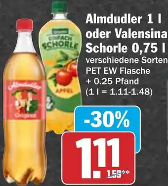 AEZ Almdudler oder Valensina Schorle Angebot