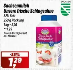 Simmel Sachsenmilch Unsere frische Schlagsahne Angebot