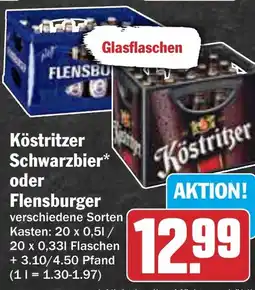 AEZ Köstritzer Schwarzbier oder Flensburger Angebot