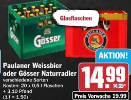 AEZ Paulaner Weissbier oder Gösser Naturradler Angebot