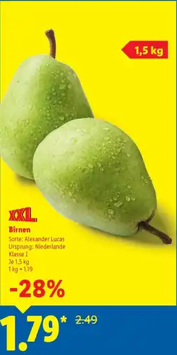 Lidl XXL Birnen Angebot