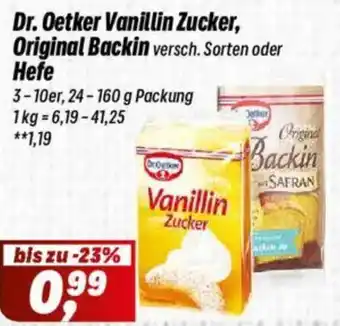 Simmel Dr. Oetker Vanillin Zucker, Original Backin oder Hefe Angebot
