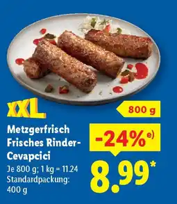 Lidl XXL Metzgerfrisch Frisches Rinder- Cevapcici Angebot