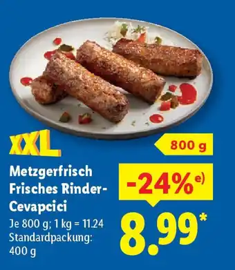 Lidl XXL Metzgerfrisch Frisches Rinder- Cevapcici Angebot