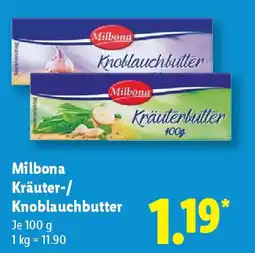 Lidl Milbona Kräuter-/ Knoblauchbutter Angebot