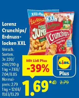 Lidl Lorenz Crunchips/ Erdnuss- locken XXL Angebot