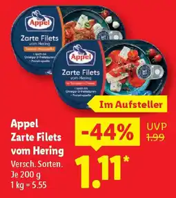 Lidl Appel Zarte Filets vom Hering Angebot