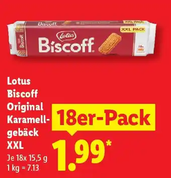 Lidl Lotus Biscoff Original Karamell- gebäck XXL 18er-Pack Angebot