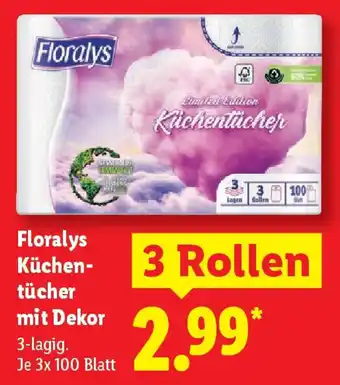 Lidl Floralys Küchentücher tücher mit Dekor Angebot