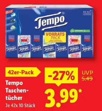 Lidl Tempo Taschen- tücher 42er-Pack Angebot