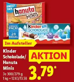 Lidl Kinder Schokolade/ Hanuta Minis Angebot