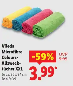 Lidl Vileda Microfibre Colours- Allzweck- tücher XXL Angebot