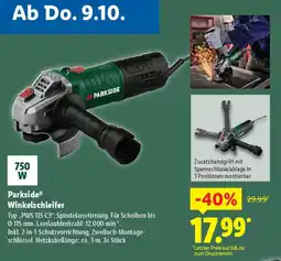 Lidl Parkside Winkelschleifer Angebot