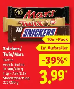 Lidl Snickers/ Twix/Mars Angebot