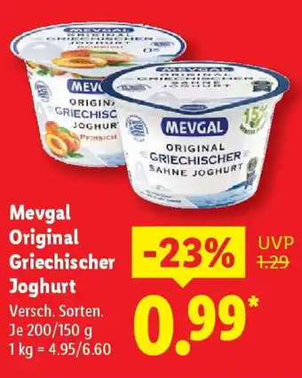 Lidl Mevgal Original Griechischer Joghurt Angebot