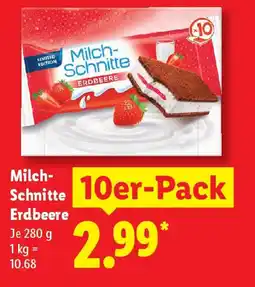 Lidl Milch- Schnitte Erdbeere 10er-Pack Angebot