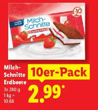 Lidl Milch- Schnitte Erdbeere 10er-Pack Angebot