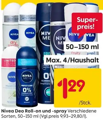 Rusta Nivea Deo Roll-on und -spray Angebot