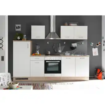 toom Baumarkt Respekta Küchenzeile mit E-Geräten 'Petunia' eichefarben/weiß 270 cm Angebot